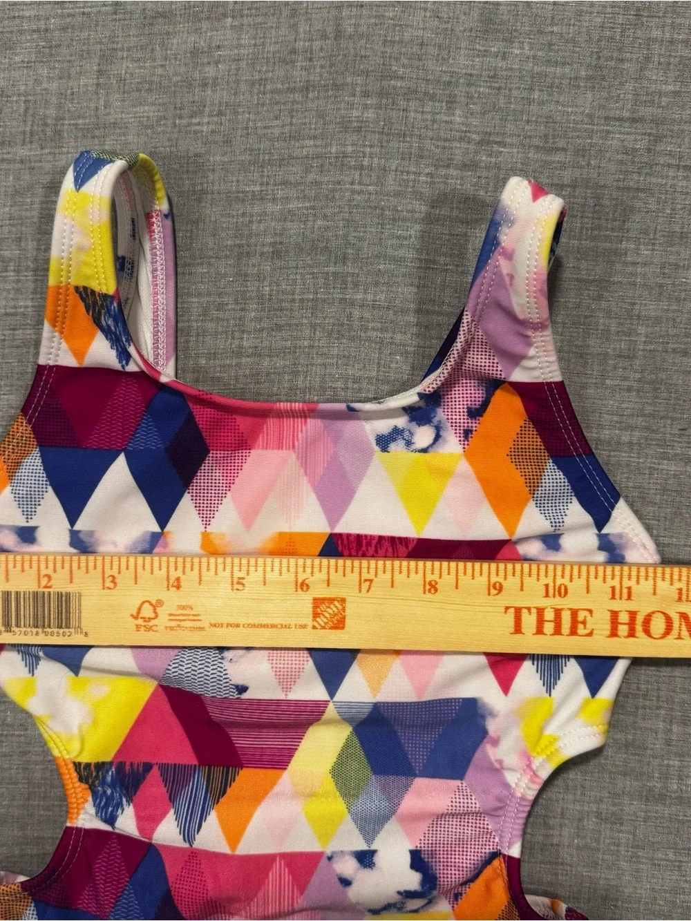 art class Girls Multicolor Geometric Cutout One-Piece Swimsuit